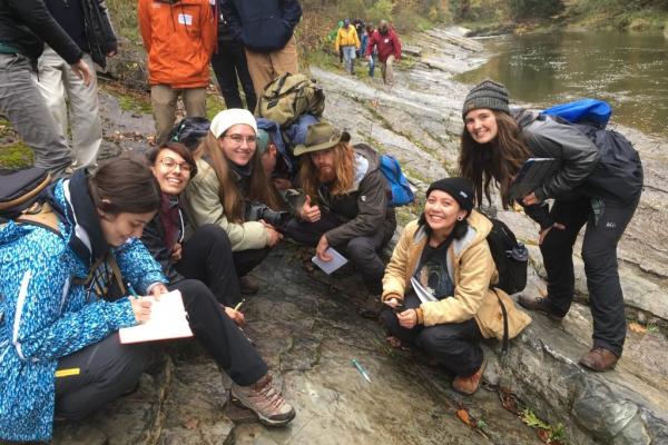 Students gather at a local conservation to conduct research