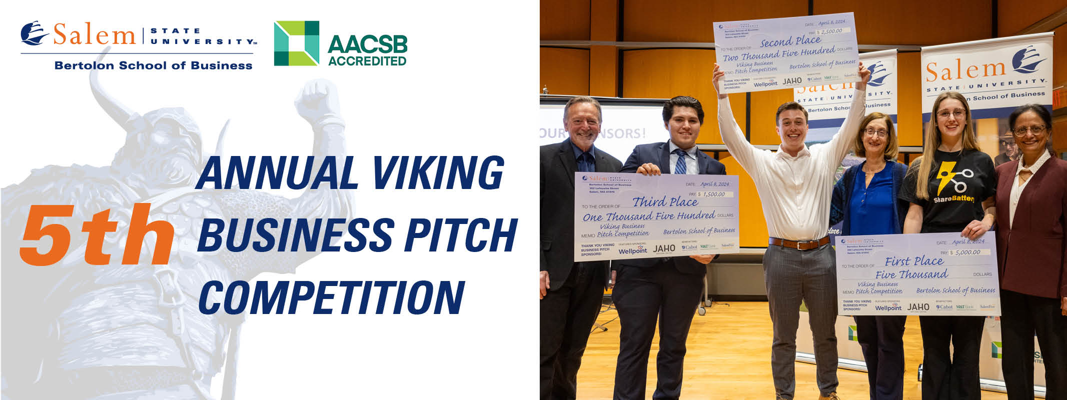 Photo of the 2024 Viking Business Pitch winners with faculty