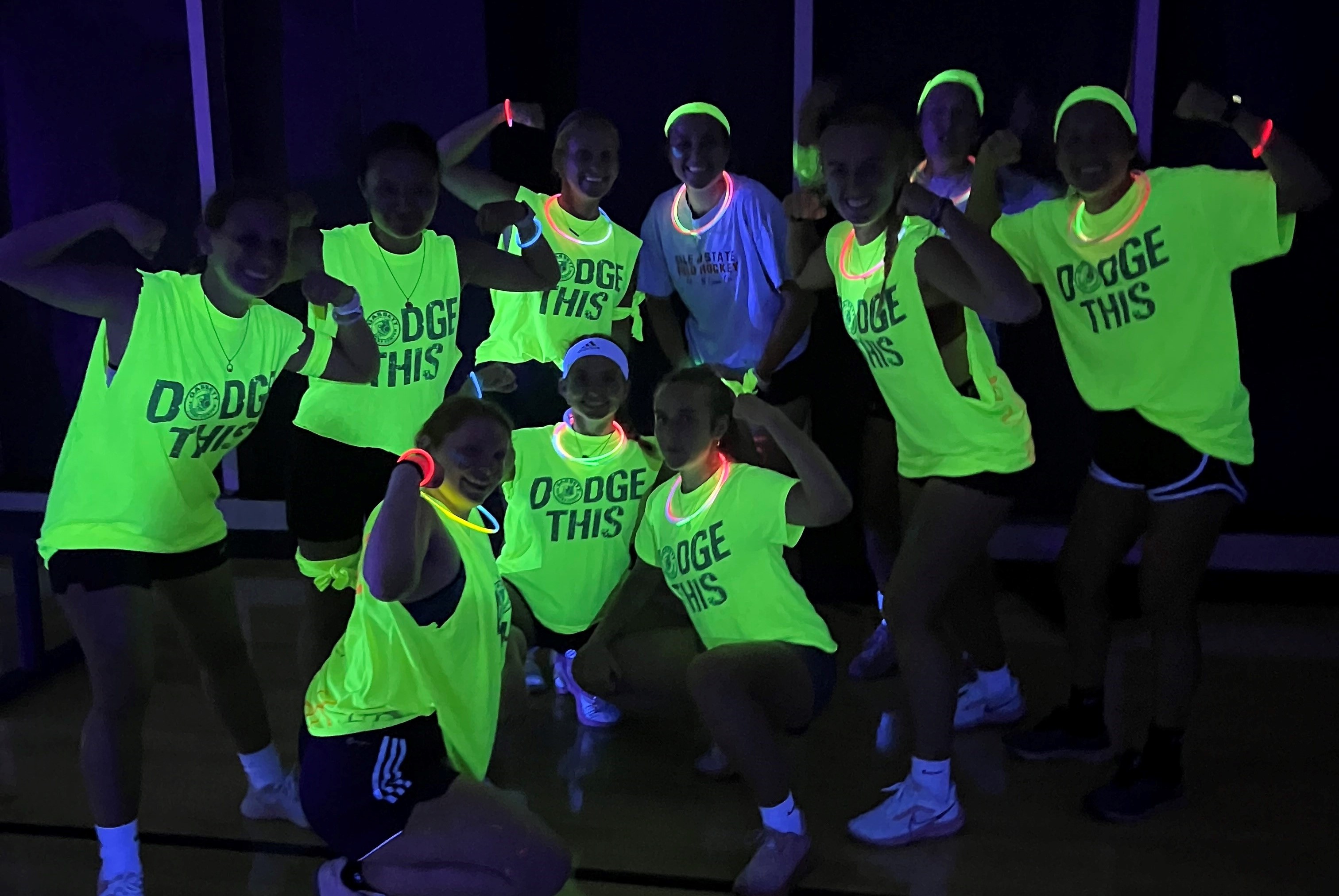 Glow in the dark dodgeball people