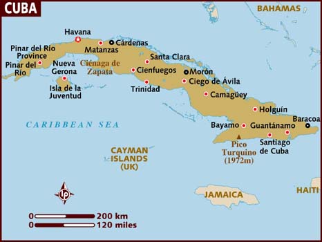 Illustrated map of Cuba