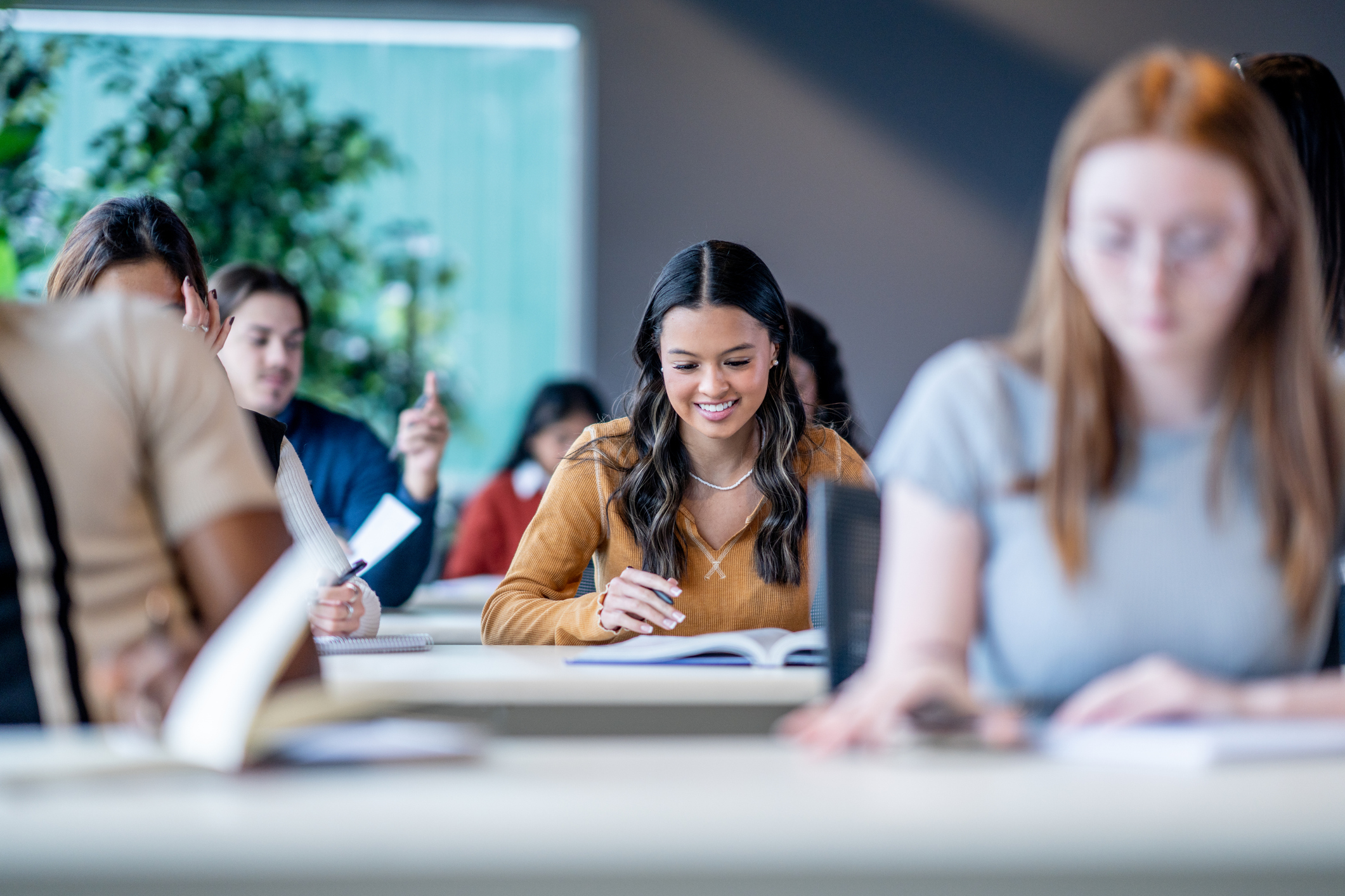 Graduate student in a classroom