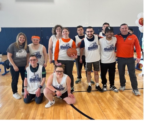 Unified basketball players on the court