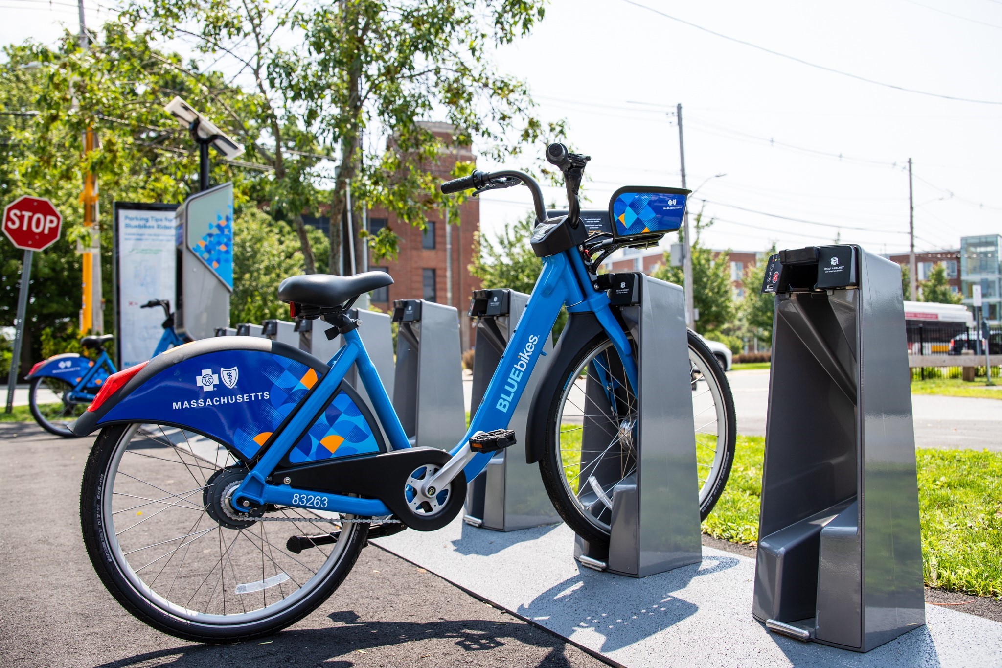 Bluebike hub on Central Campus