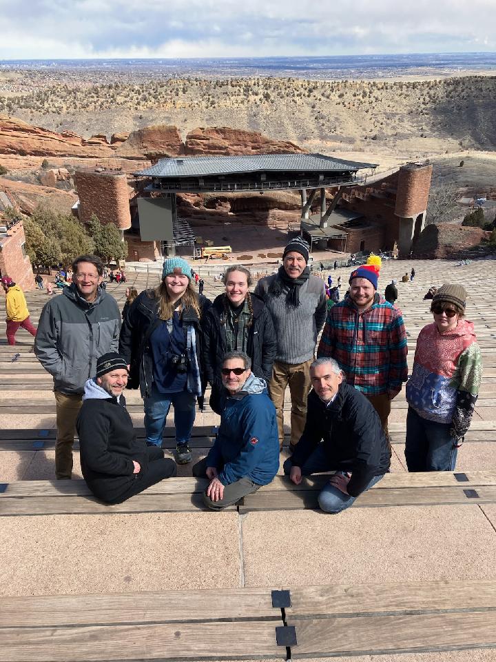 Geography and Sustainability students at Red Rocks Amphitheatre in Morrison, Co…