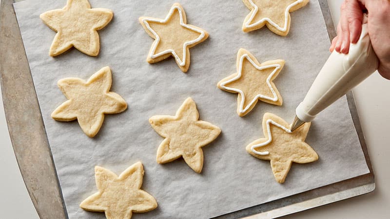 Star cookies with white icing