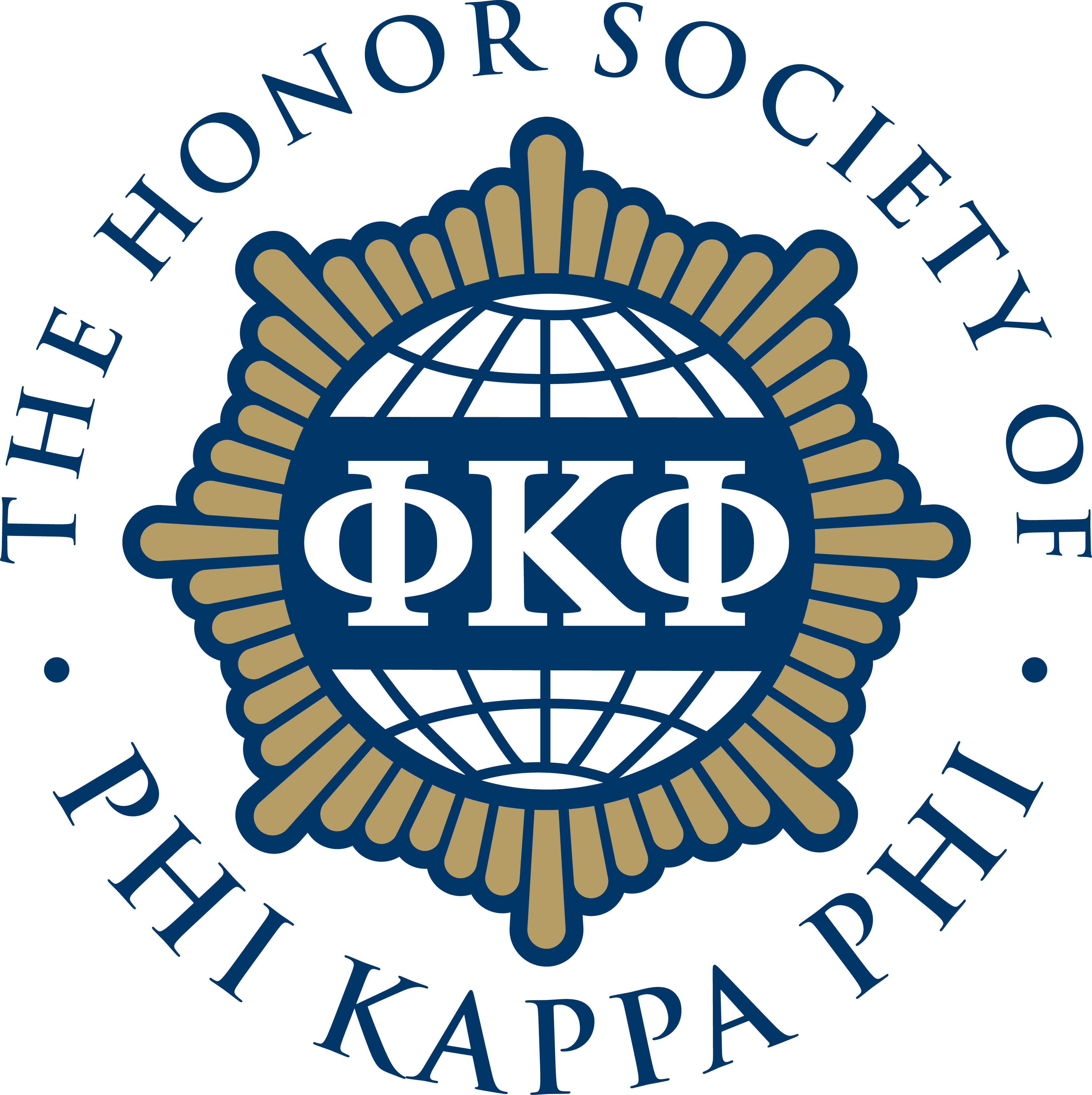 Image of the Phi Kappa Phi crest with the words "The Honor Society of Phi Kappa Phi"