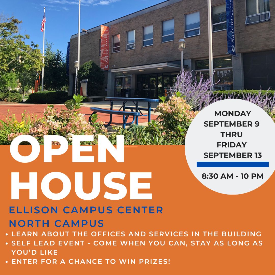 Photo of the Ellison Campus center with event information