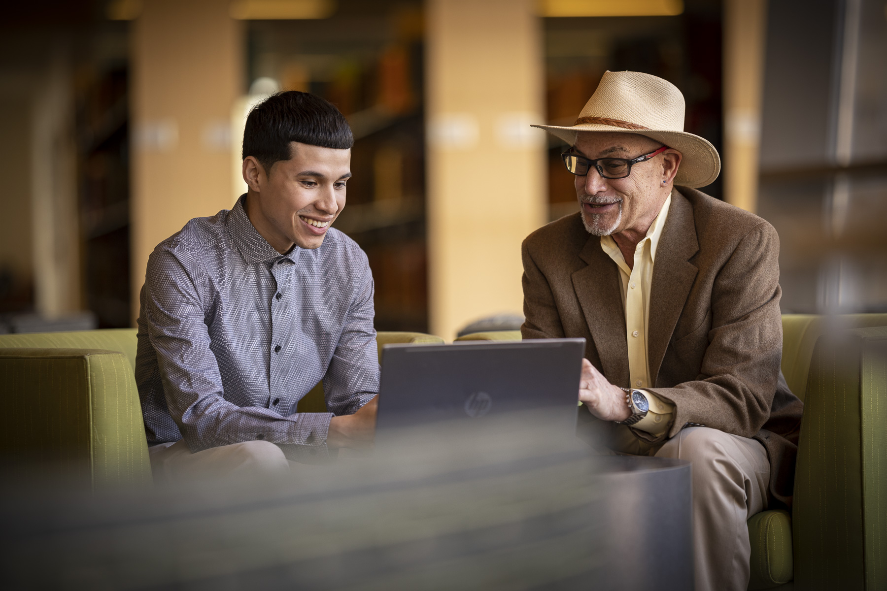 Anthony Flores '22 and his internship supervisor, David Zeller