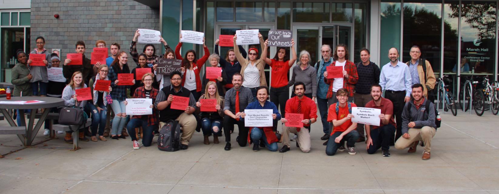 SSU students and faculty before SSU successfully divested