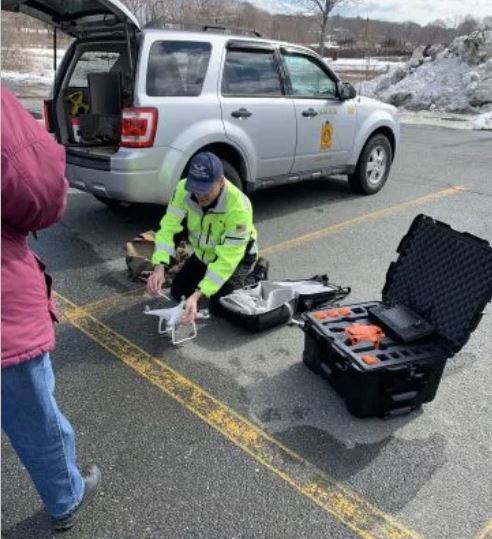 Drone training with Gloucester police and fire personnel