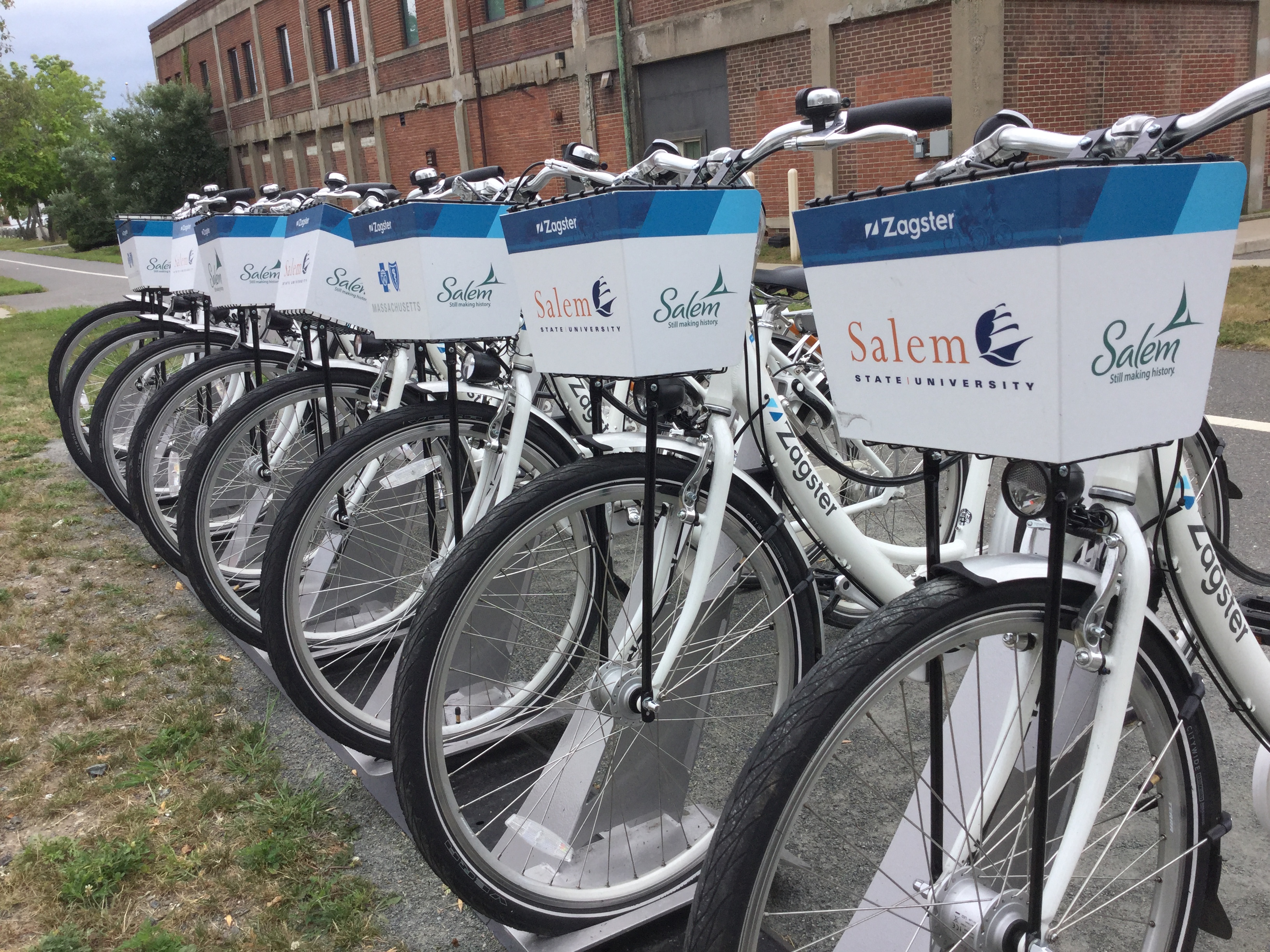 Zagster bike station on Salem State's Central Campus