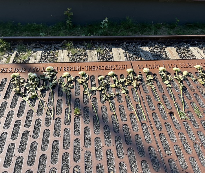 Salem State students visit the Track 17 Memorial in Berlin