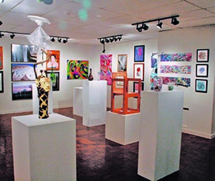 Student's art is displayed in the Winfisky Gallery