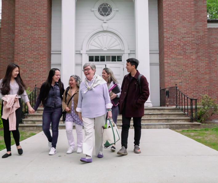 Group walks on Salem State campus