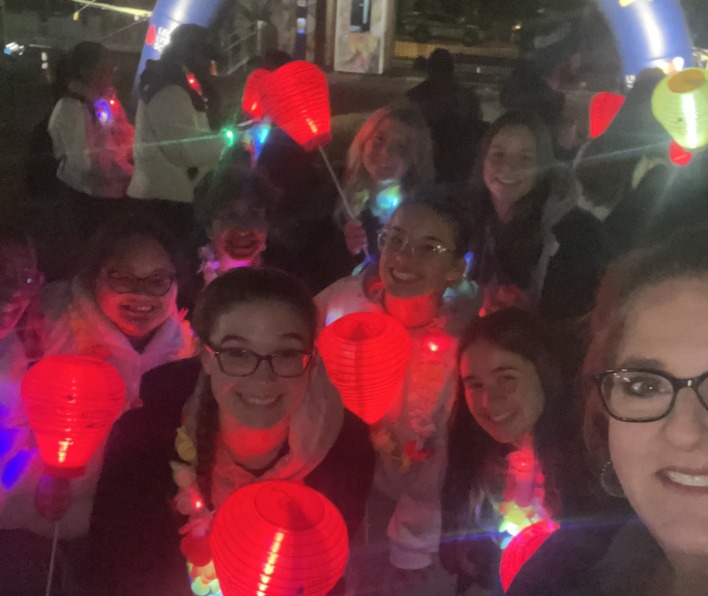 Student nurses with Dr. Frost at Light of the Night