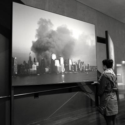 Visitors at the 9/11 memorial