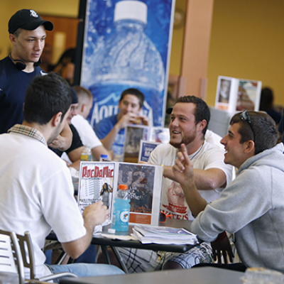 Students at a dining hall