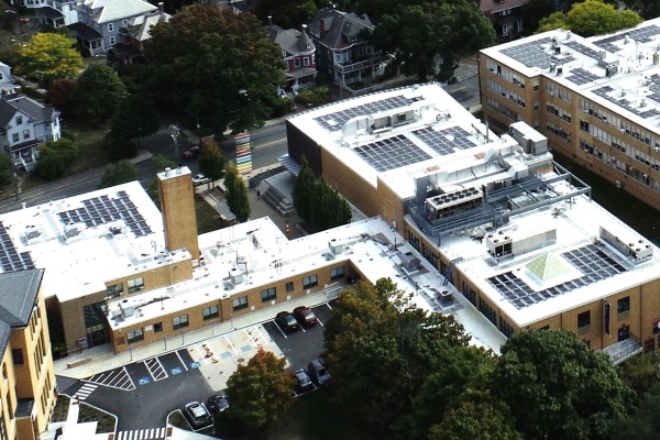 Top of theater solar panels 