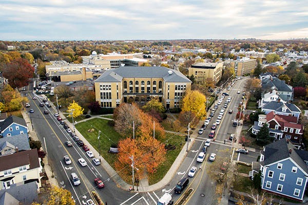 Aerial image of Salem State's North Campus