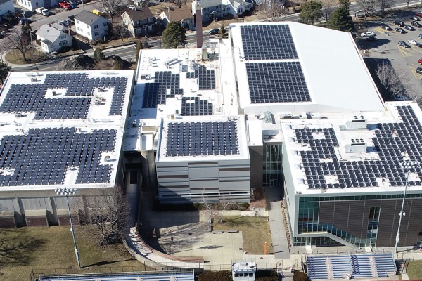 Solar Panels on top of Gassett Fitness Center
