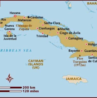 Illustrated map of Cuba