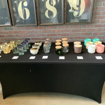 Variety of glass vessels on a table