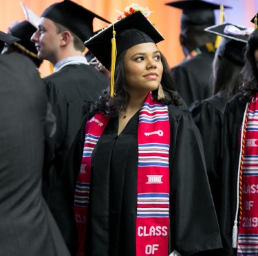 graduate at commencement